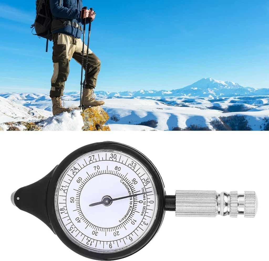 Outdoor-Kartenmesser mit Distanzmesser und Rechner - Metallrad und Kartenmesser - Mapping-Tool für Geocacher - Outdoor-Liebhaber.