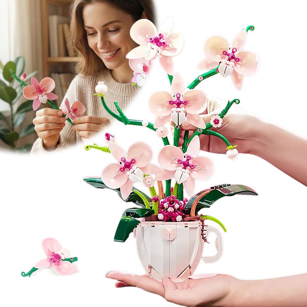 Orchidee bouwstenen set, orchidee bloem bouwstenen, planten Productafbeelding 