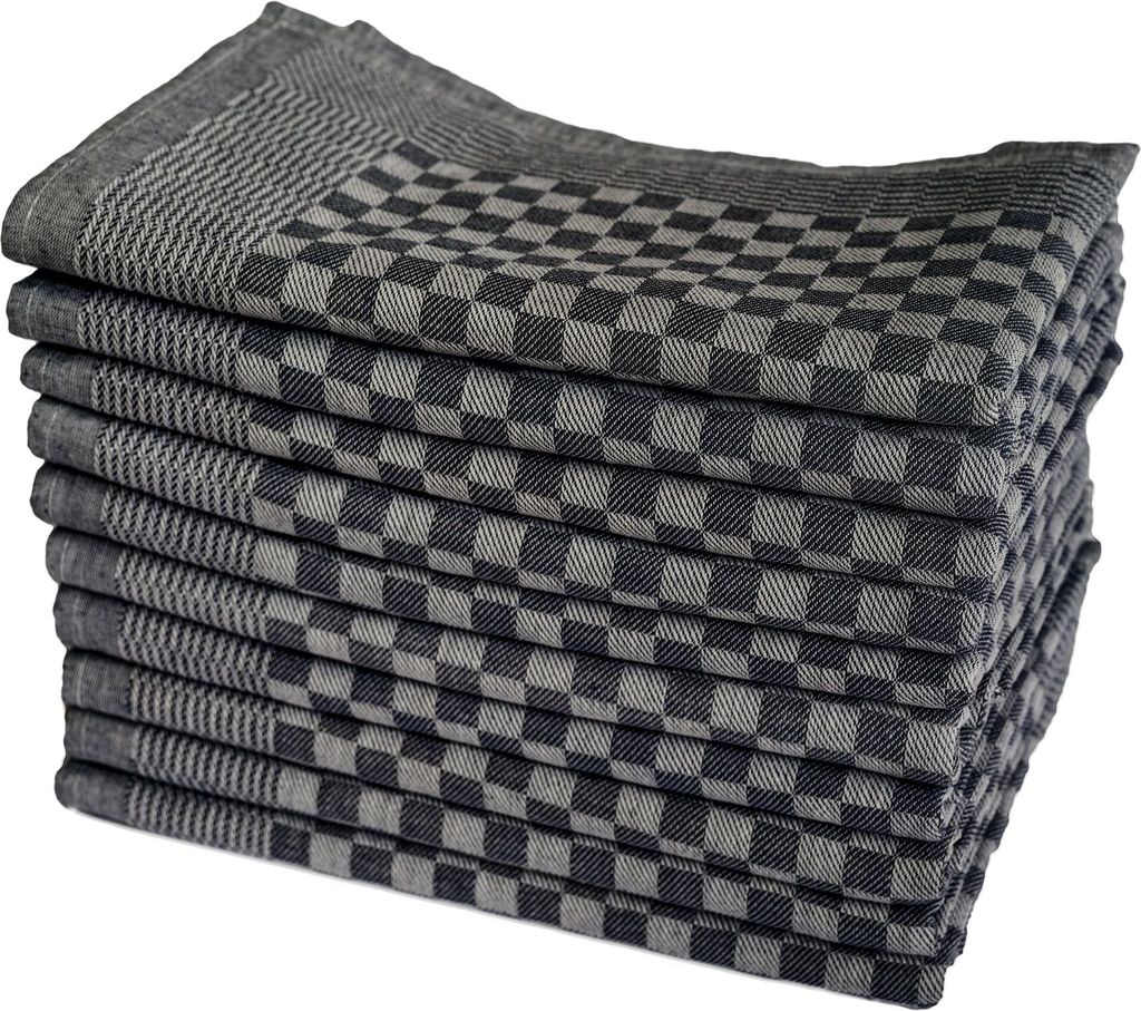 Luxus Grubentücher Schwarz Halbzwirn 50x70 cm 100% Produktbild 