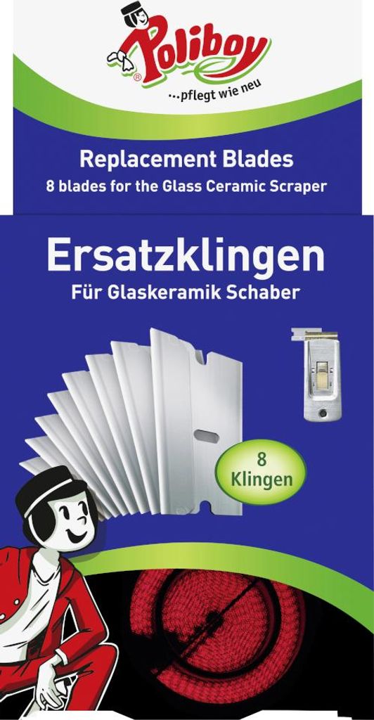 Poliboy Glas und Keramikschaber Ersatzklingen 8 Stück Obrázek produktu 