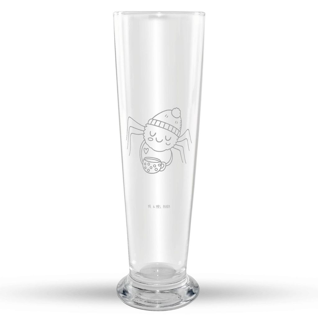 Mr. & Mrs. Panda Bierglas Spinne Agathe Kaffee - Transparent - Geschenk, Weißbierglas, Morgenmuffel, Bier Glas, Lebensweisheiten, Morgen, Weizenbi...