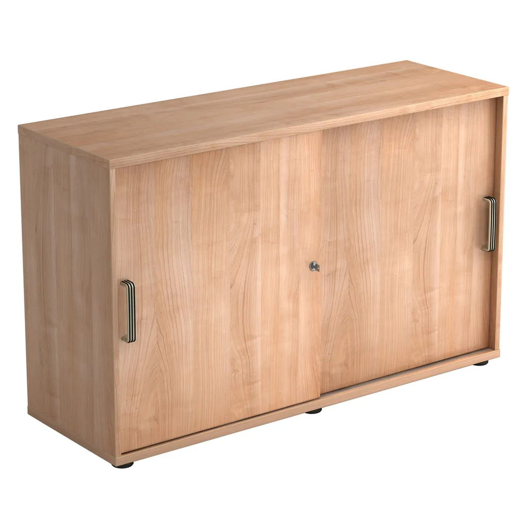 Rangement Bureau Compact : Armoire Coulissante Noyer HAMMERBACHER 1752S