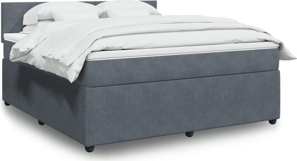 Design Boxspringbett mit Matratze Dunkelgrau 180x200 cm Produktbild 