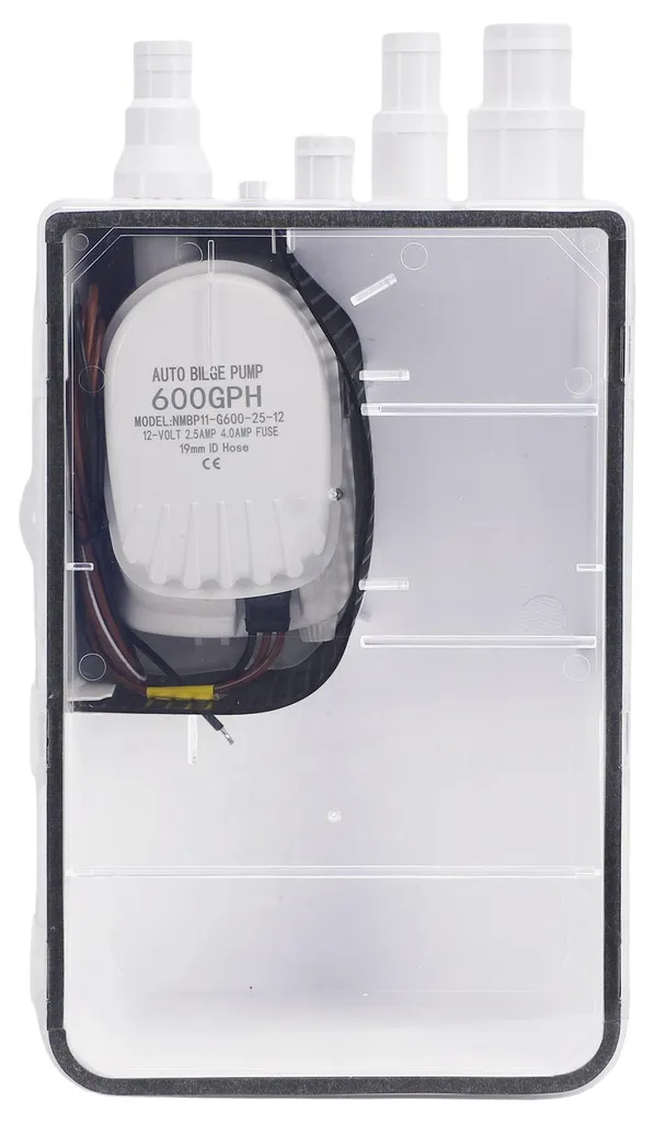 Pompe de Douche 12V 600 GPH à Raccords Multiples - Boîtier Compact et Robuste - 8