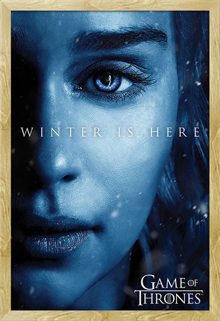 Affiche Game of Thrones Daenerys avec Cadre Amovible Shinsuke MDF Hêtre