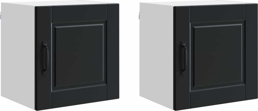 Küchenschrank 2 pcs Schwarz 40 x 31 x 40 cm Holzwerkstoff