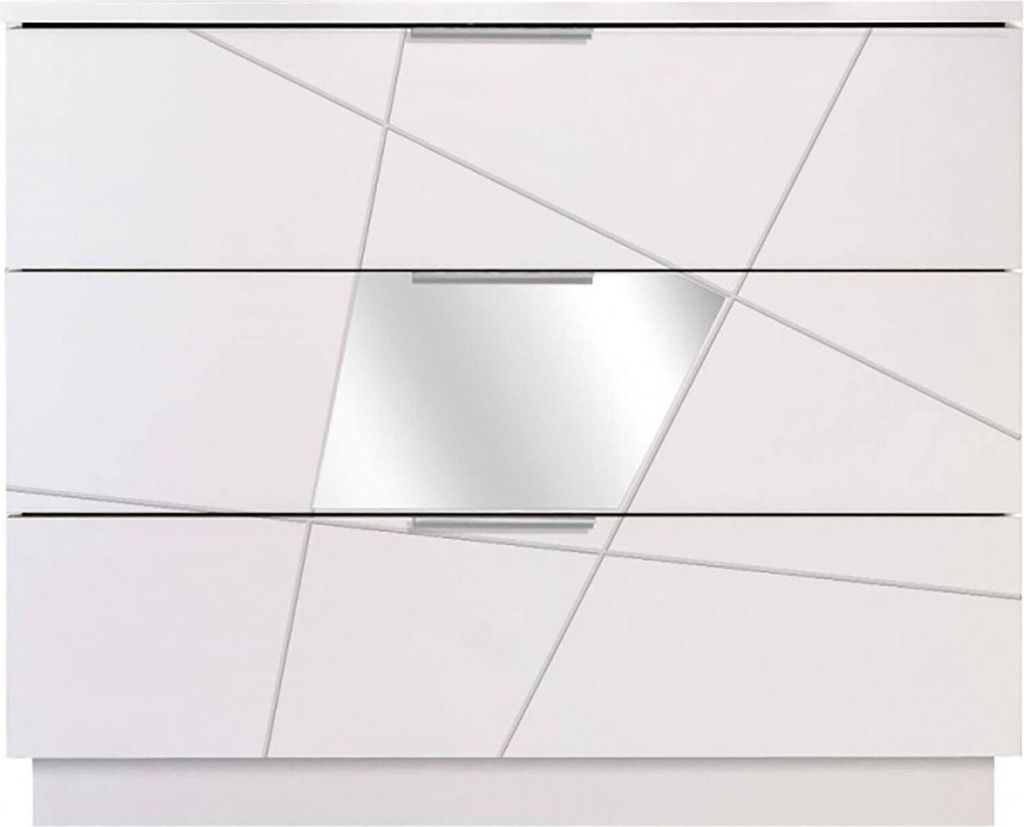 Dmora Kommode Mezzola 104x45,3x85h cm Weiß, 3 Schubladen