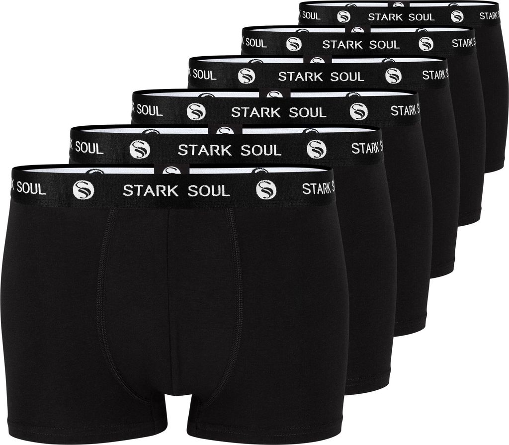 Stark Soul Boxershorts 6'er Pack - Hipster Shorts – Schwarz-schwarz - Gr: XL