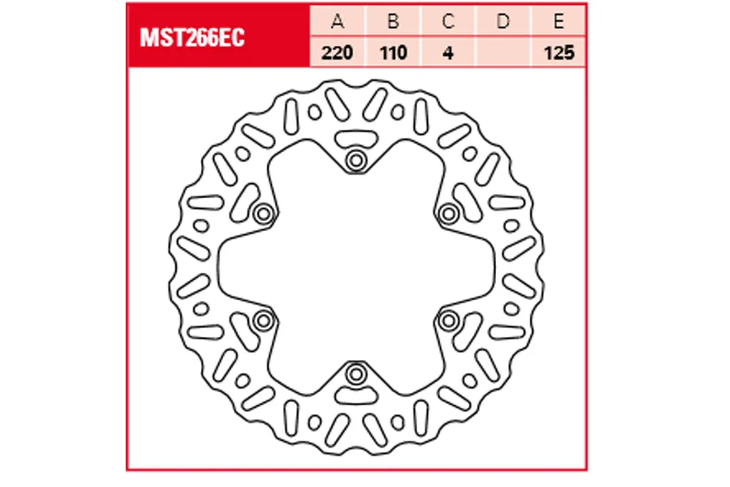 Disque de frein moto arrière MST266EC TRW en acier inox haute qualité