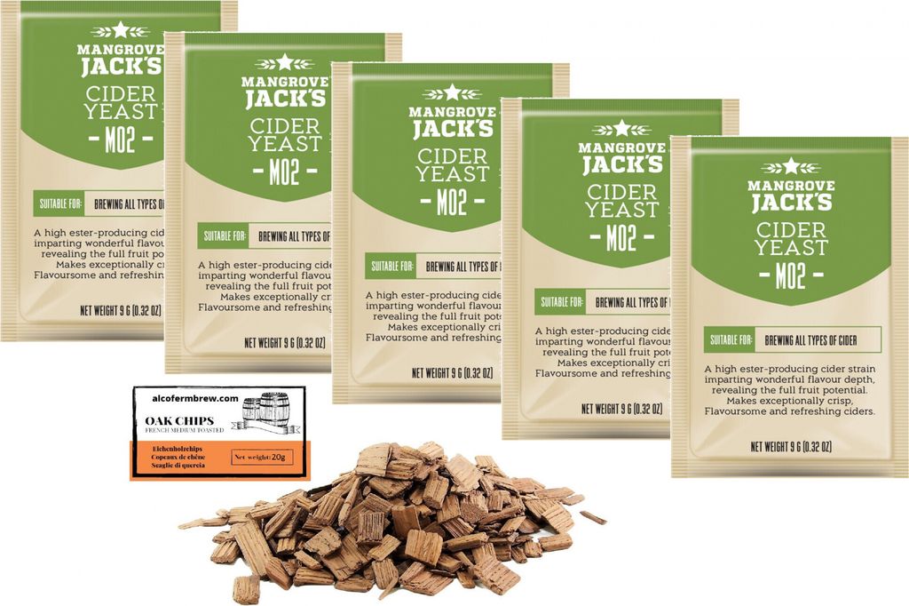 5 x Mangrove Jack's - Trocken-Hefe Cider 9g - M02 Hefe zur Apfelweingärung, Hefe für Apfel und Birne, Cider Hefe