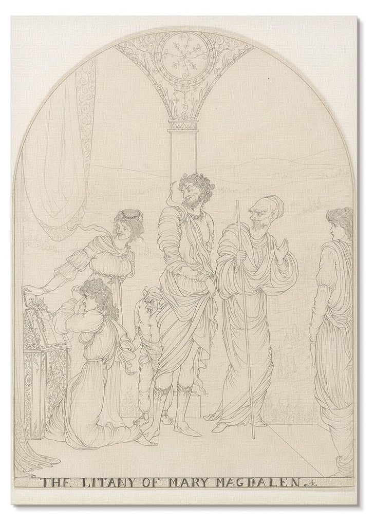 POSTER - 29x42 cm (A3) - Aubrey Beardsley - Litanei der Maria Magdalena von Aubrey Vincent Beardsley - Wandbild für Wohnzimmer Schlafzimmer & Flur...