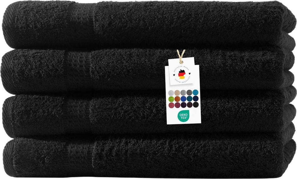 Duschtücher 70x140 cm aus 100% Baumwolle im 4er Set, Frottier Handtücher Set 500g/m2