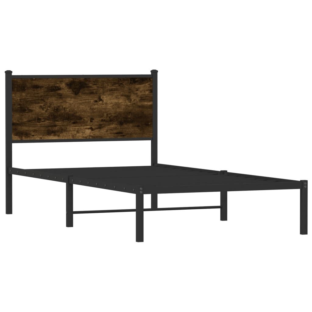 "2026 MODERNE"Bettgestell/Metallbett - Einzelbett/Jugendbett - Erwachsene/r / Kind - ohne Matratze - Räuchereiche 107x203cm - Klassische Betten Ne...