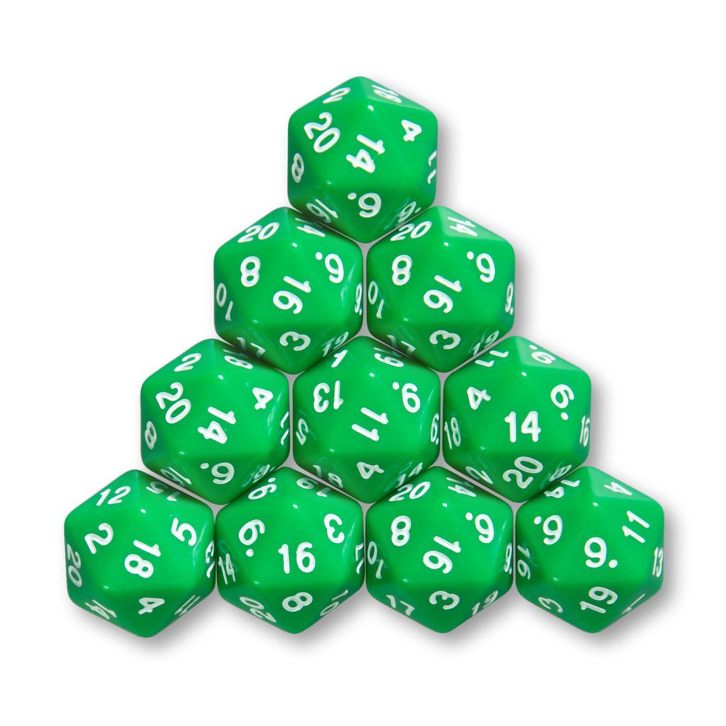 10x polyedrische W20 Würfel für Rollen- und Tabletopspiele Produktbild 