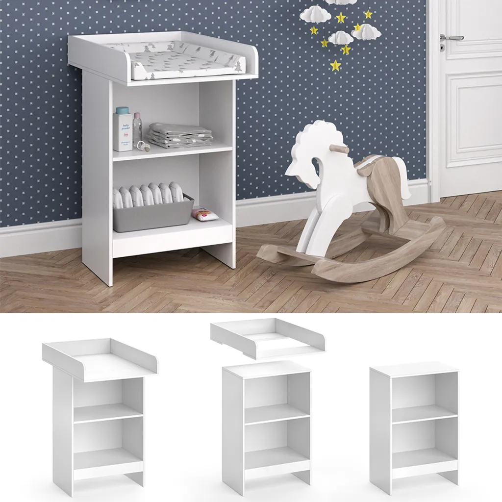 Commode à langer Vicco Leo Blanche 60 cm - Design Compact et Ergonomique - 2