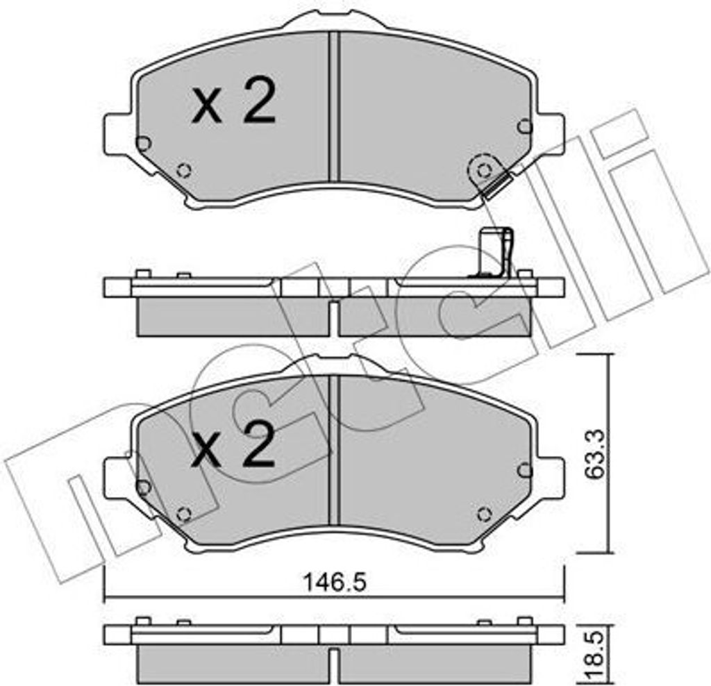 METELLI Bremsbeläge Satz Vorne Bremsklötze für VW Routan Kastenwagen 22-0862-1