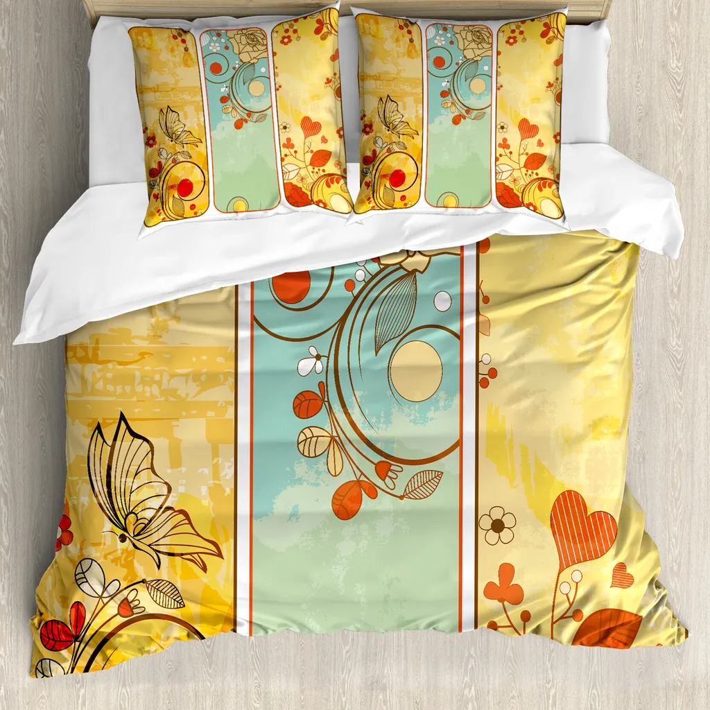 Set Copripiumino ABAKUHAUS 155x220 no-stiro - Microfibra Vintage Floreale
