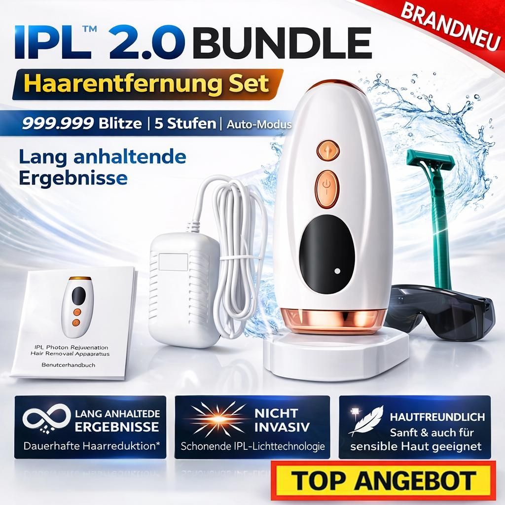IPL 2.0 Bundle Haarentfernung Set Dauerhafte Laser Epilation Pro Gerät Zuhause: Weiß
