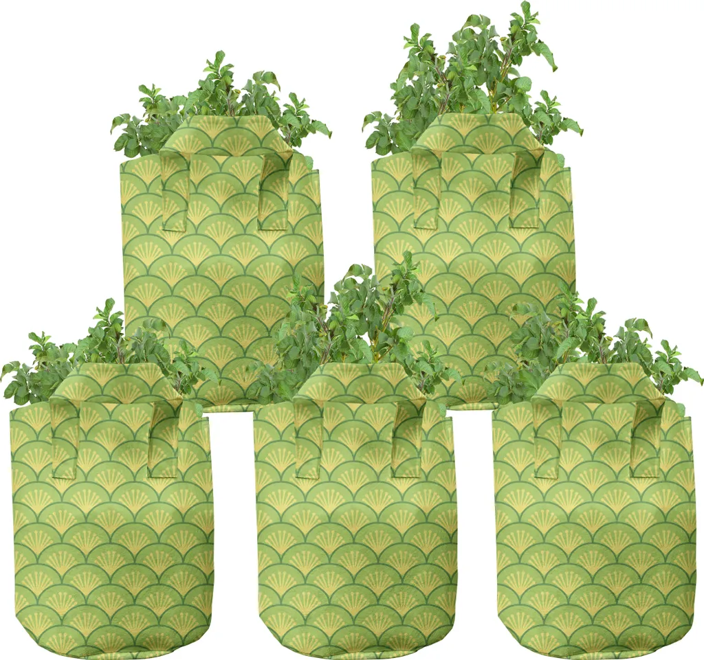 Pots de Fleurs 7 Gallons en Tissu Haute Performance Jaune Vert Lot 5