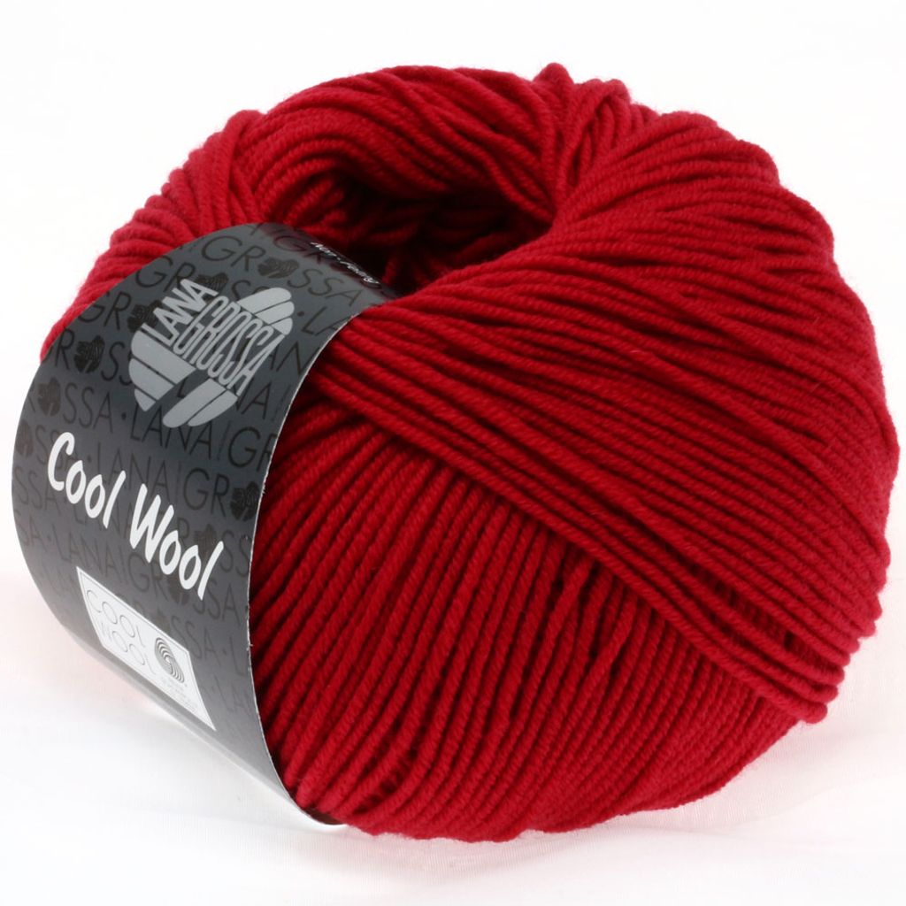 A ball of red yarn with a label.