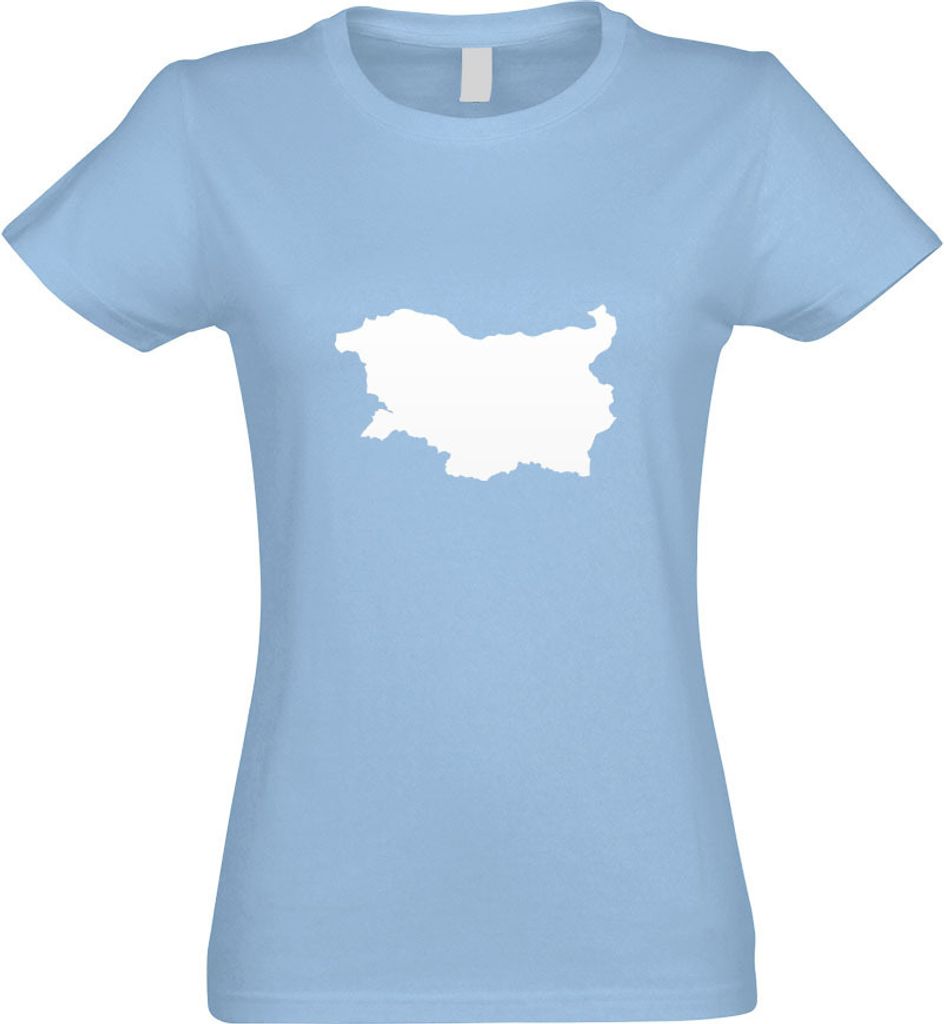 Kiwistar - T-Shirt tailliert - Damen - himmelblau - Bulgarien Umriss Kontur - mit Motiv Bedruckt - Funshirt Design - Sport - Freizeit - Damen - L