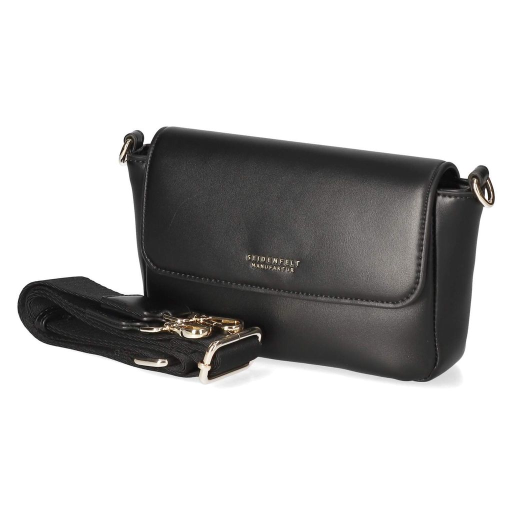 Seidenfelt Damen Abendtasche/ Schultertasche/ Umhängetasche TOLITA Schwarz Synthetik-