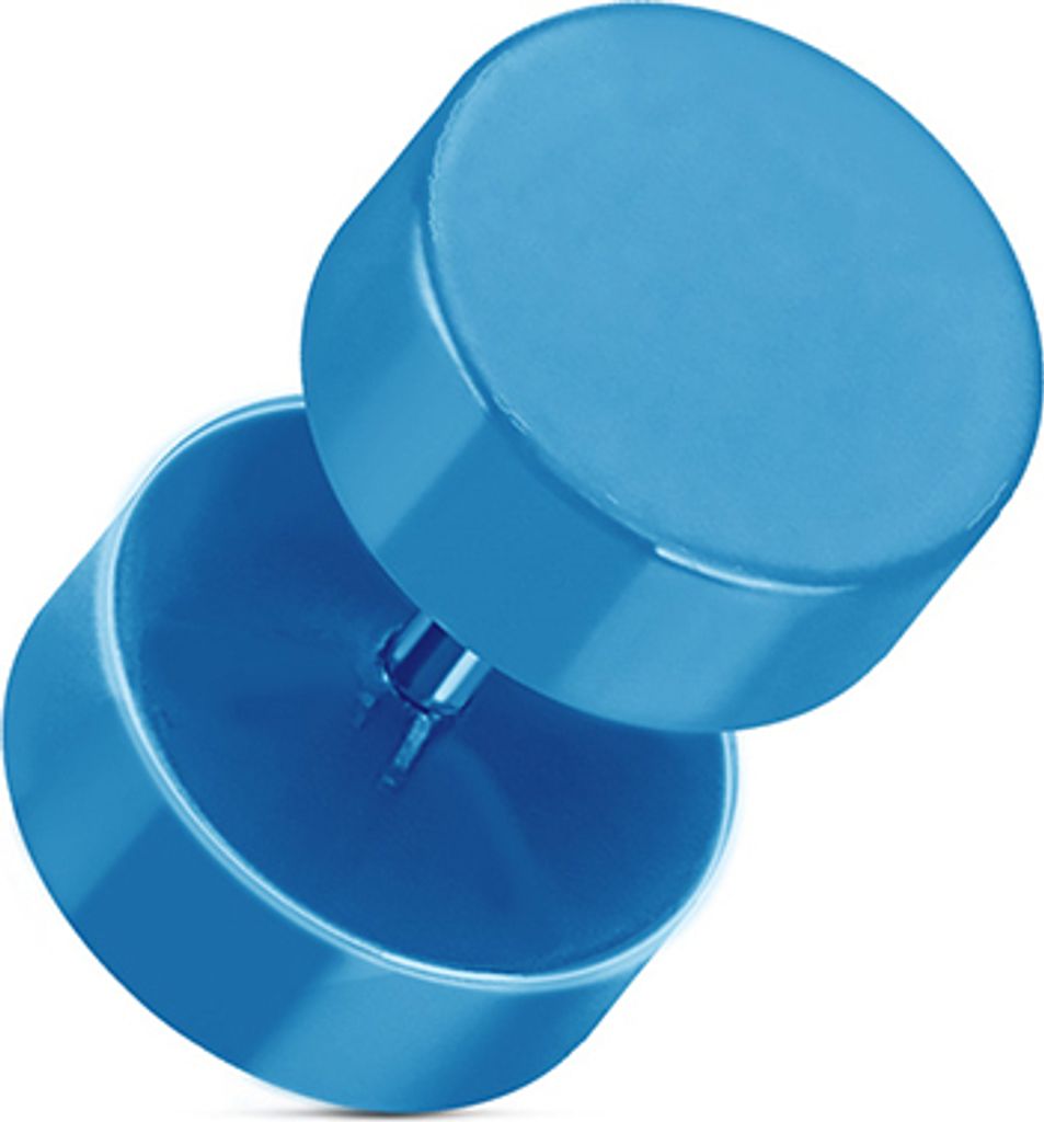 Fake Plug Piercing Ohrstecker „Perlenschimmer“ Blau