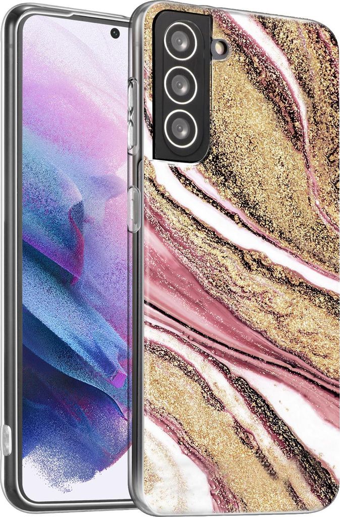 Hülle für Samsung Galaxy S21 Schutzhülle Marmor Motiv Handy Case Silikon Slim Cover