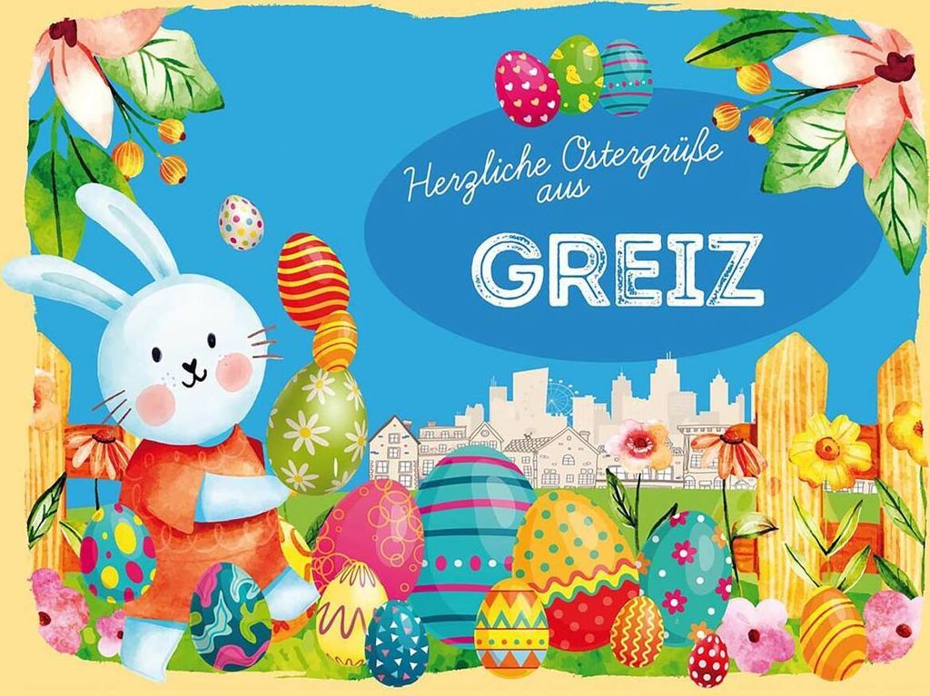vianmo Holzschild 30x40 cm Ostern Ostergrüße GREIZ Produktbild 