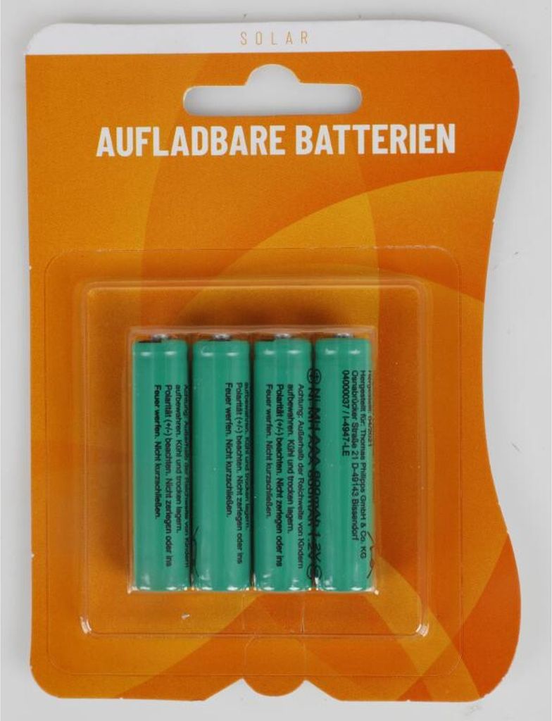 12x 4er-Set Aufladbare Batterien Akkus für Solarlampen 1,2V 600mAh Großpackung 48 Stück