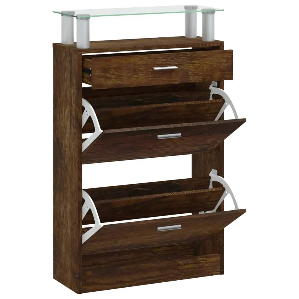 Offerta Scarpiera Rovere Fumé 63x24x104 cm | Porta Scarpe Legno