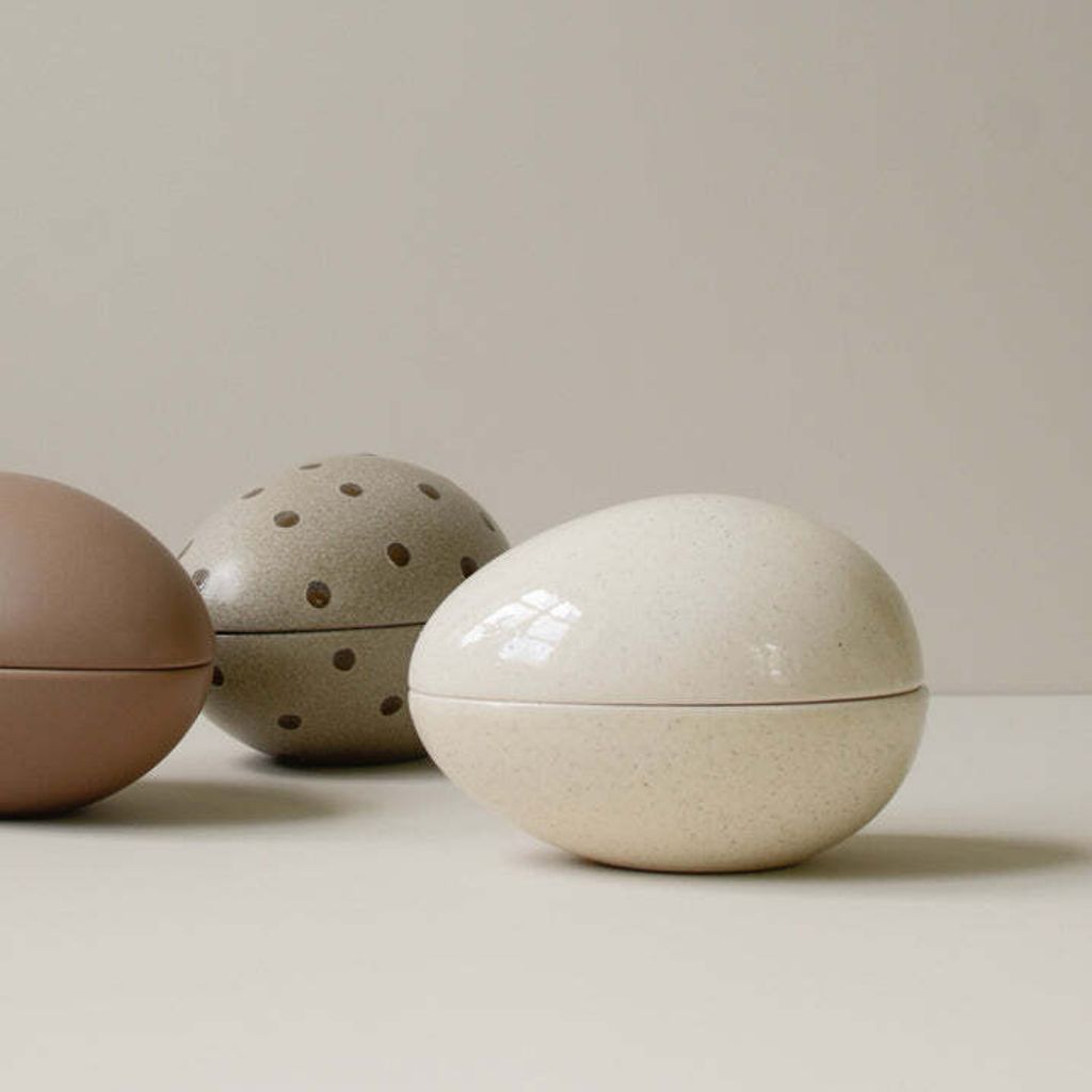 Nest Schale mit Deckel - vanille