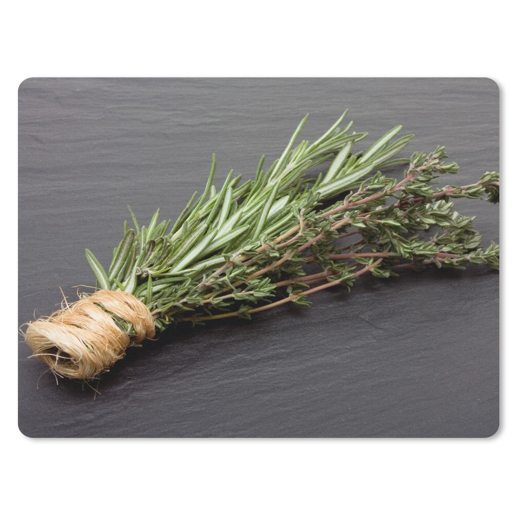 MuchoWow Mauspad Mousepad Thymian - Kräuter - Grün - Tisch - Küche - Stein 40x30 cm - Mousepads - Maus Mat - Pad - Mausunterlage - Anti Rutsch