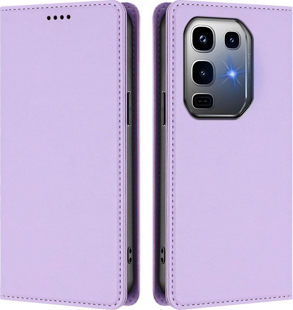 Handyhülle für Infinix Note 50 Pro+ 5G, Kunstleder Klapphülle Stoßfeste Magnetische Hülle mit Ständer Violett