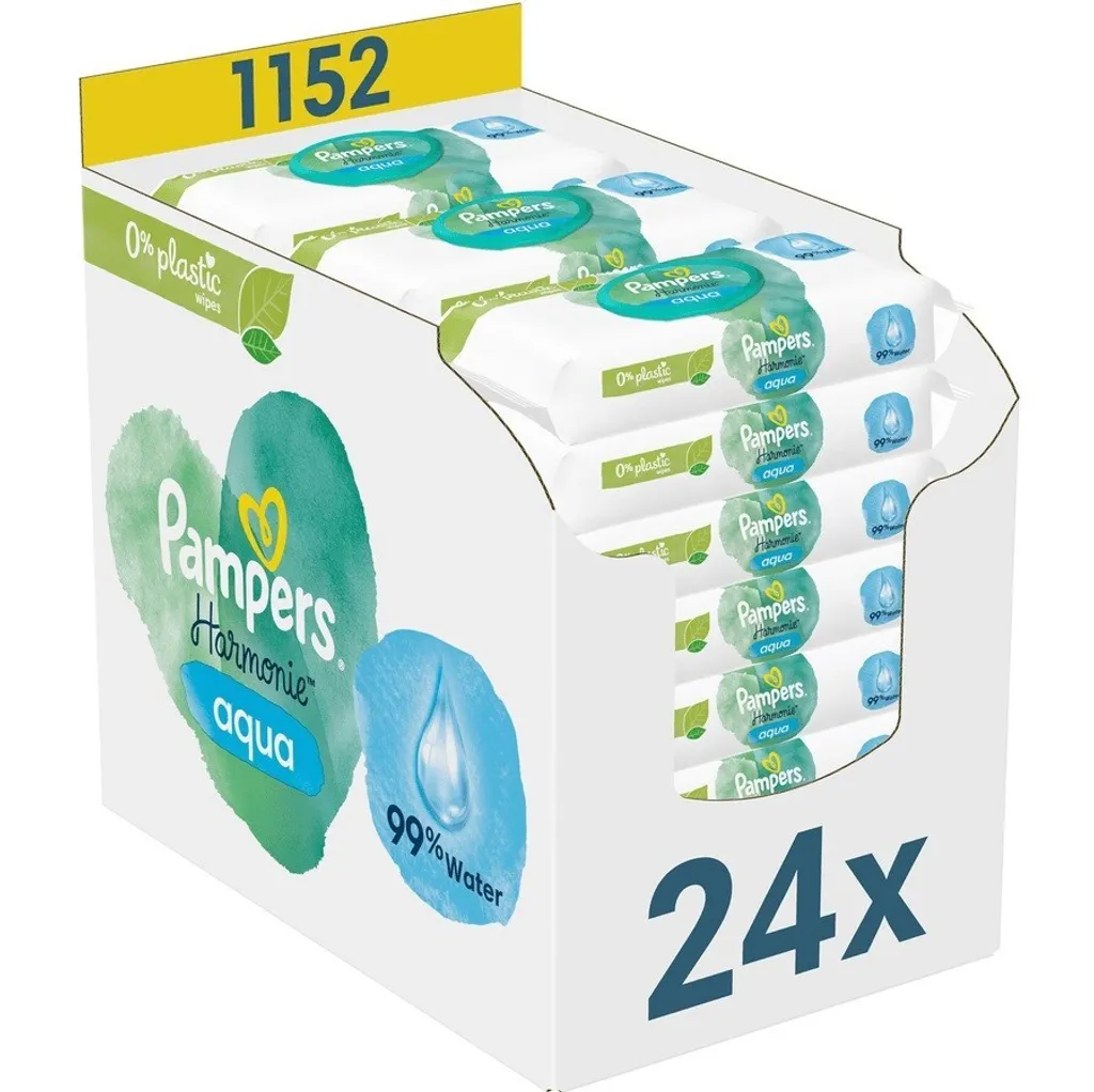 Lingettes Bébé Aqua Harmonie Pampers Lot de 1152 pour Soins Doux