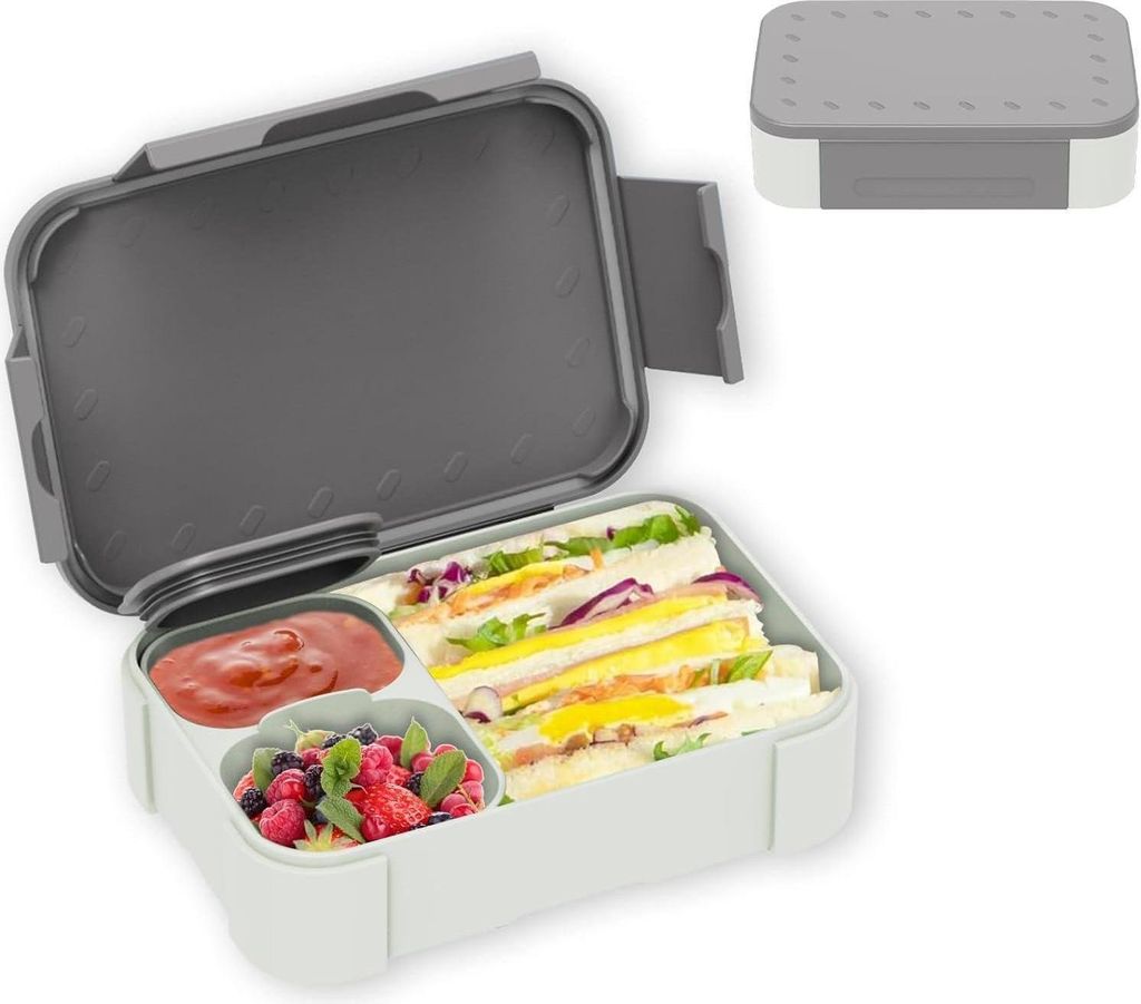Brotdose Kinder Bento-Box 900ml Auslaufsicher Fächern für Produktbild 
