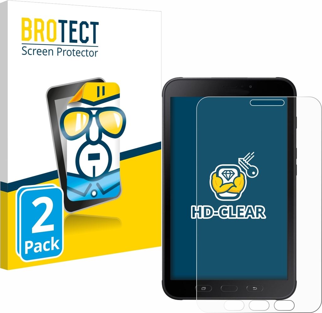 2x Für Samsung Galaxy Tab Active 2 SM-T395 Schutzfolie BROTECT Displayschutz Display Schutz Folie Klar Transparent