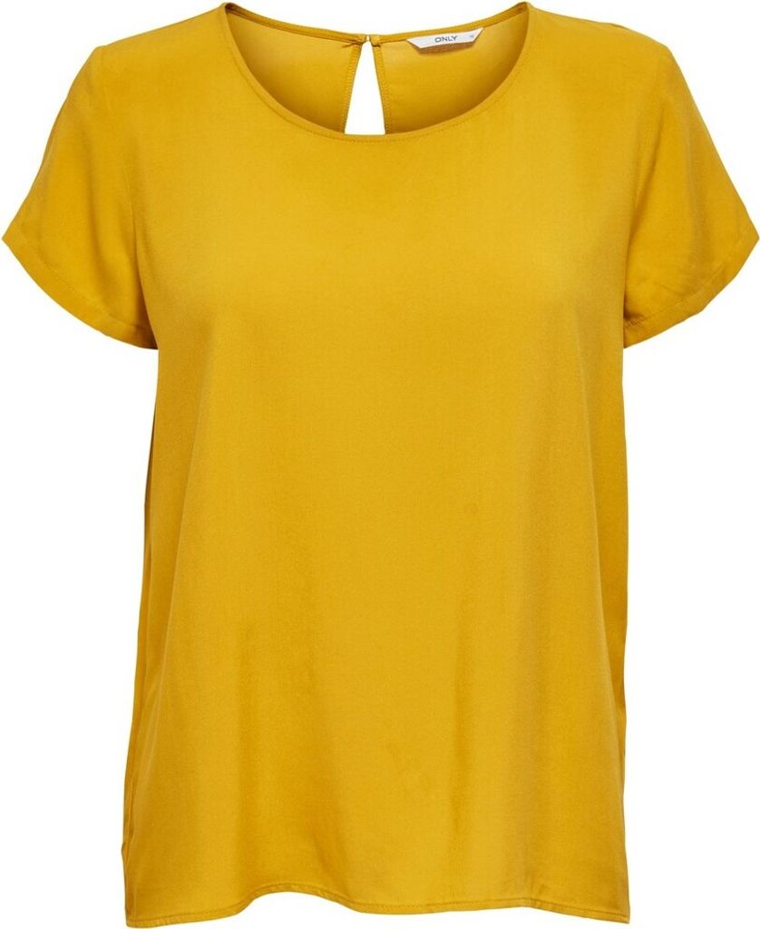ONLY 15197495, Top (Kleidung), Erwachsener, Weiblich, Gelb, Yellow / Golden Yellow, Runder Halsausschnitt