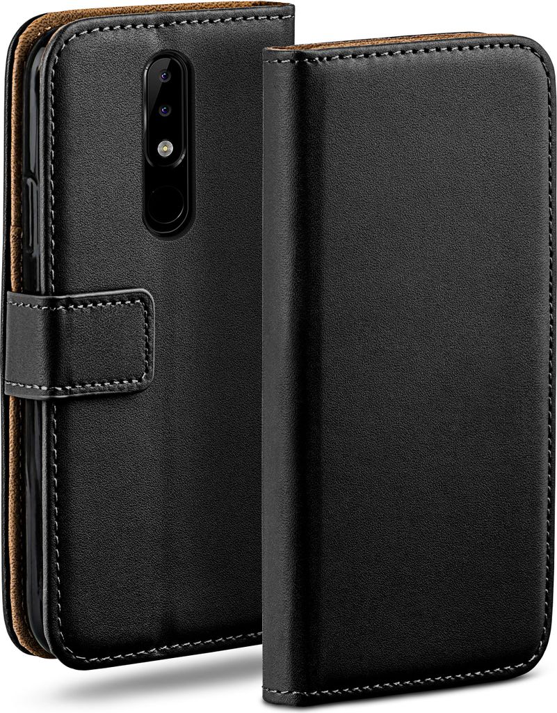 moex Book Case kompatibel mit Nokia 5.1 - Hülle 360 Grad klappbar, Schwarz