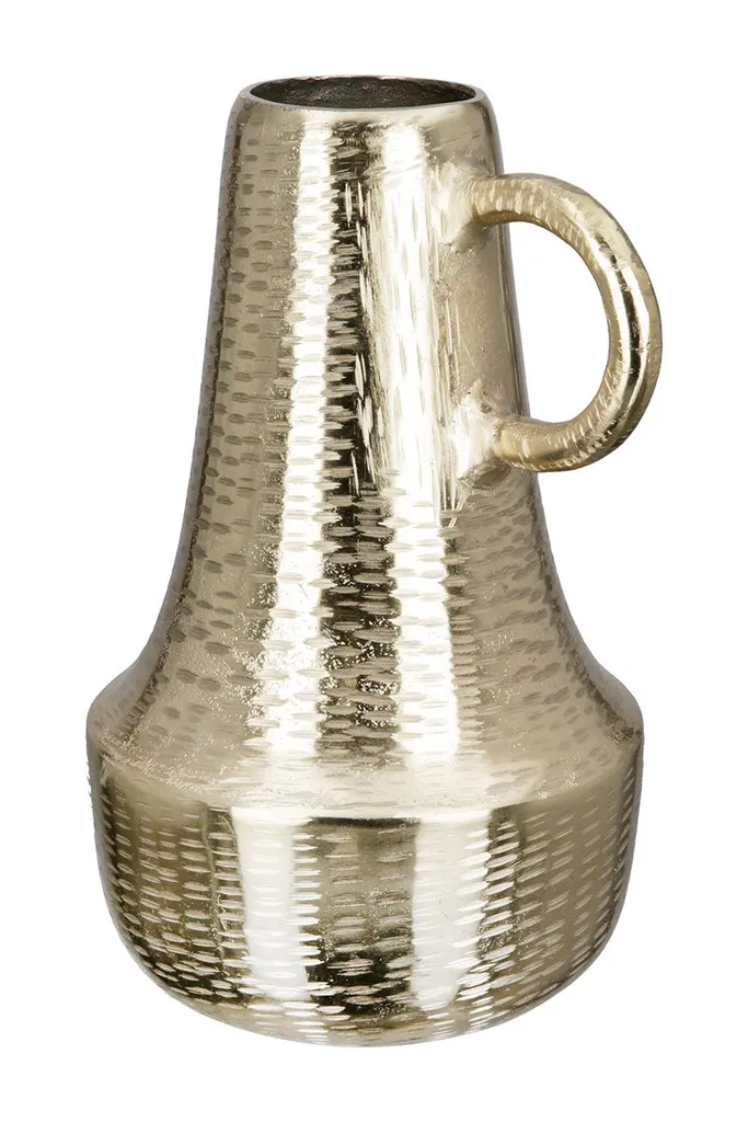 Grand vase en aluminium doré 30cm Lola Gilde - Finition luxe martelé