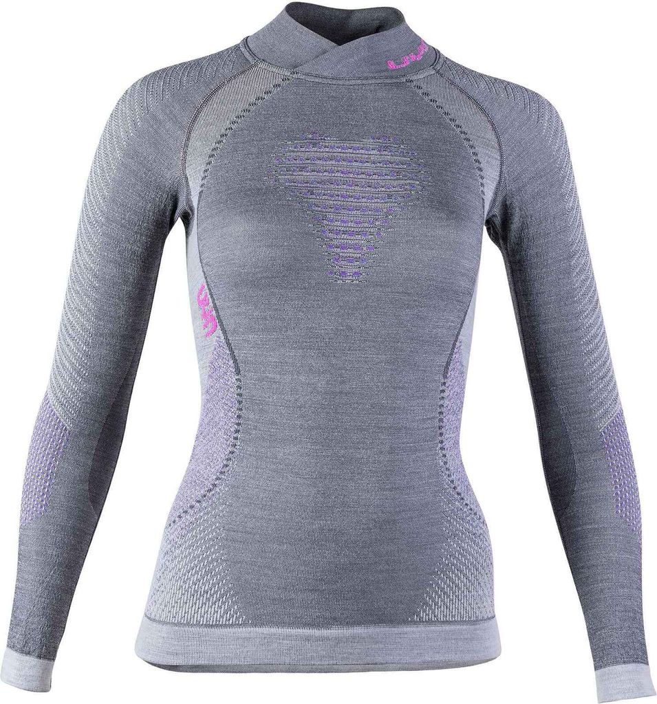 UYN Langarm Fahrrad-Shirt - FUSYON MERINO LADY - Grau/Schwarz 2XL