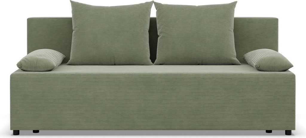 FERMO - Sofa mit Schlaffunktion, Bettkastem, Komfort und Still, grün