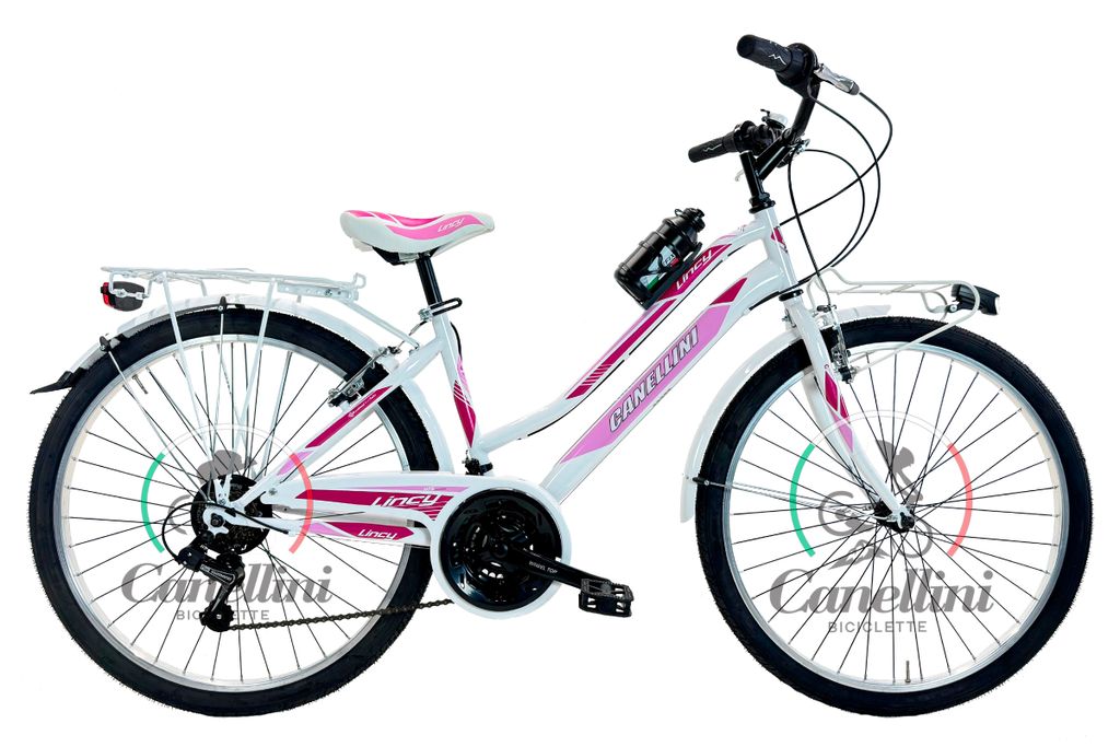 Vélo enfant MTB Canellini LINCY 26" - Blanc/Rose Image du produit 