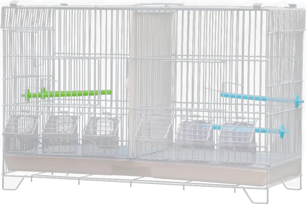 Cage perroquet double 60x26x39.5cm séparation centrale - Blanc robuste