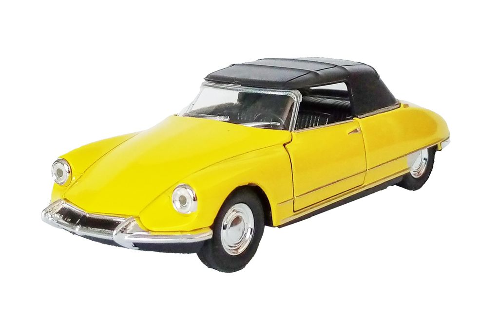 CITROEN DS19 Cabriolet Modellauto 12cm aus Metall mit Rückzug Modell Auto Spielzeugauto Spielzeug Kinder Geschenk 16 (Gelb zu)
