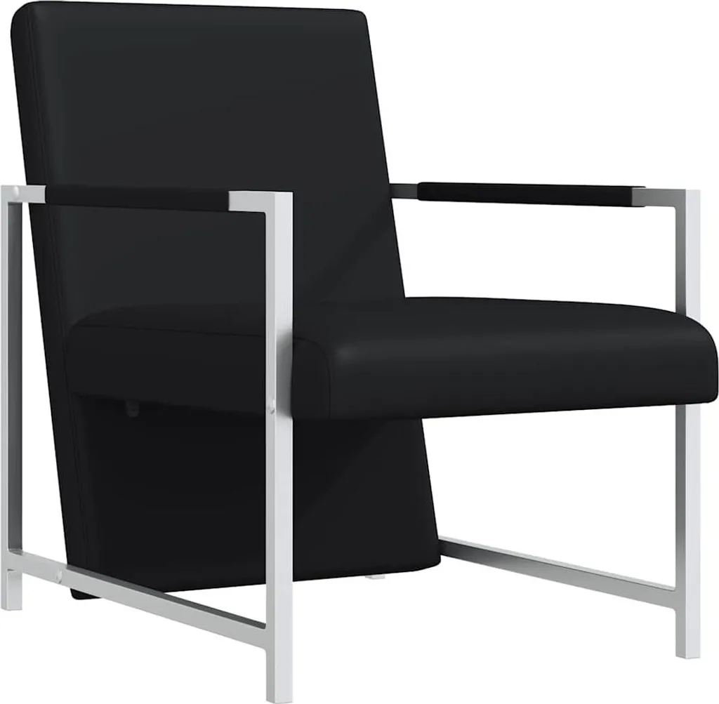 Poltrona vidaXL Similpelle Nera e Cromo | Arredo Lounge di Classe