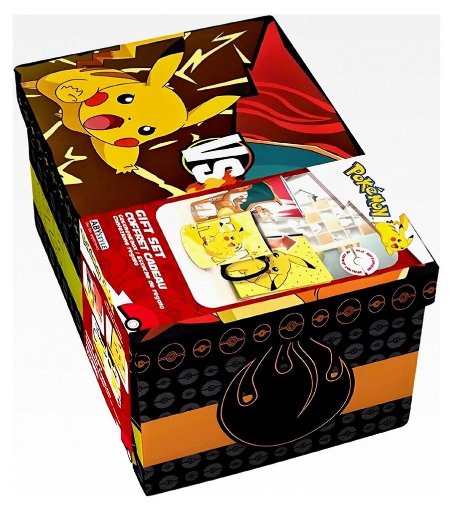 Pokemon Geschenkset Premium Glas XXL, Tasse und Notizbuch Pikachu