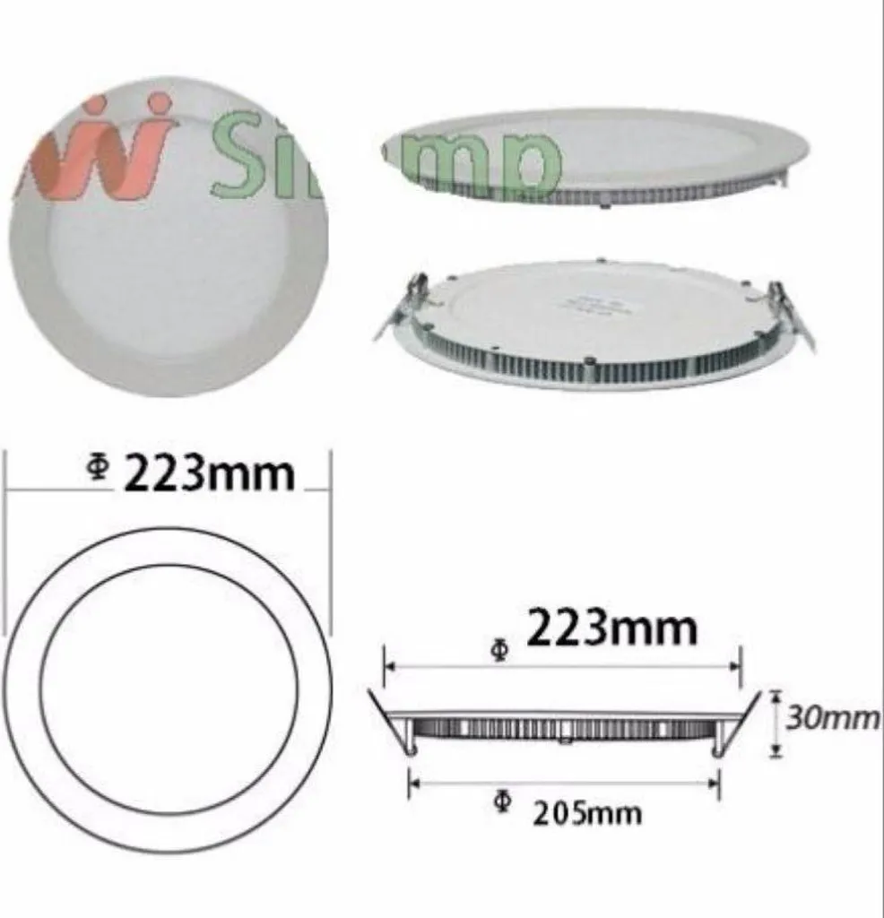 Pack de 10 Downlights Dalle LED Extra Plate ALU 18W Blanc Froid 6000K