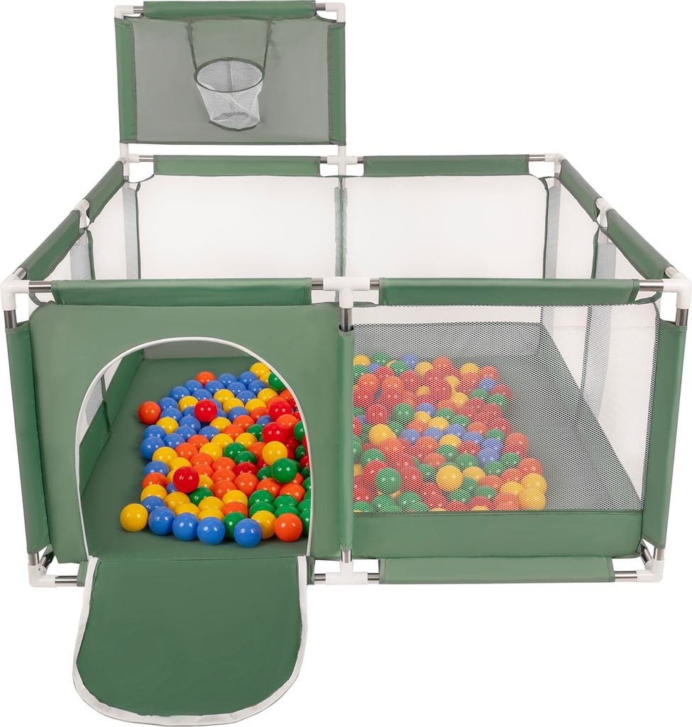 Selonis Laufstall Mit Korb 400 Bälle ∅6cm Spielplatz Mit Bunten Bällen Laufgitter Für Babys Und Kinder