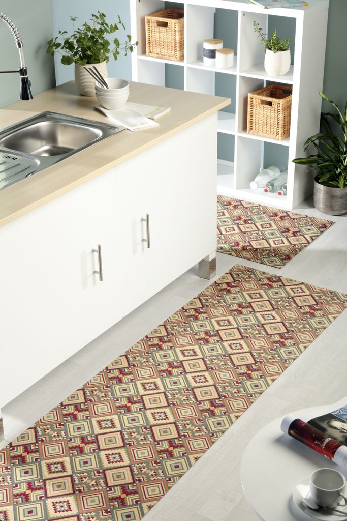 1 Mira Jacqu.Teppich Raute Multicol. 138/220 cm 138x220